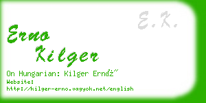 erno kilger business card